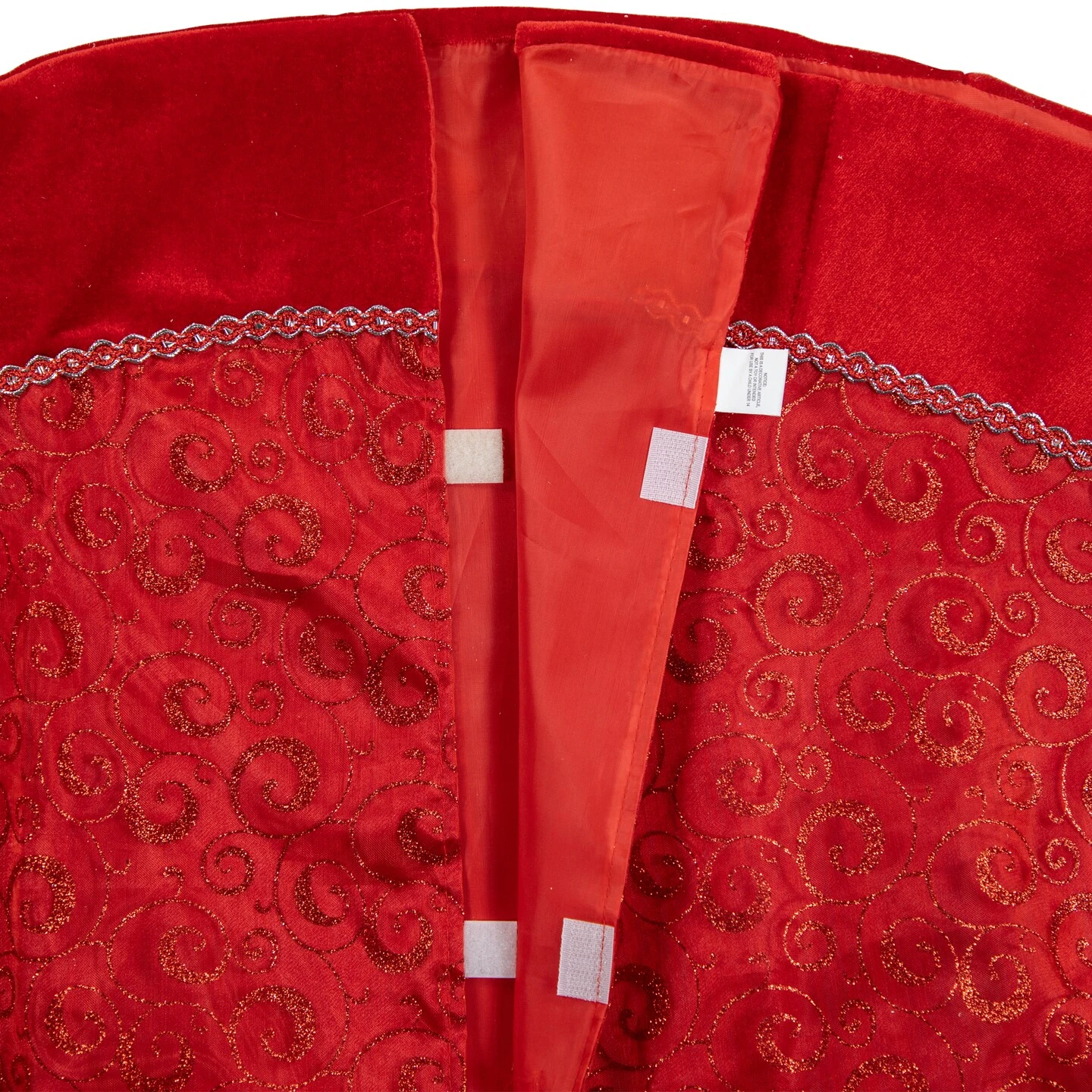 Northlight 48" Red Glittered Swirl Christmas Tree Skirt 8 Northlight 48" Red Glittered Swirl Christmas Tree Skirt - Image 6