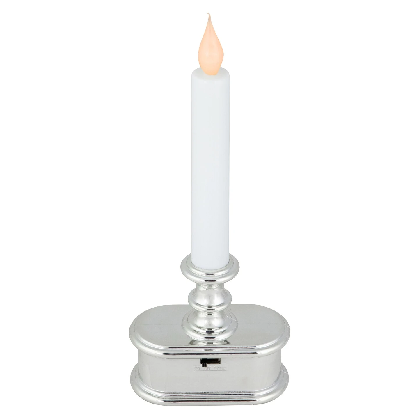 Northlight LED Lighted Window Candle With Base - 9.25" - White And Silver 6 Northlight LED Lighted Window Candle With Base - 9.25" - White And Silver - Image 4