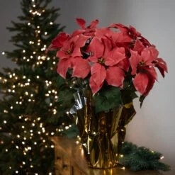 Northlight Artificial Christmas Poinsettia With Wrapped Base - 20" - Pink 12 Northlight Artificial Christmas Poinsettia With Wrapped Base - 20" - Pink -Northlight 472544494634208