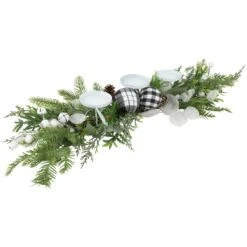Northlight Mixed Foliage And Jingle Bell Christmas Pillar Candle Holder - 29" Green 16 Northlight Mixed Foliage And Jingle Bell Christmas Pillar Candle Holder - 29" Green -Northlight 472544603686112