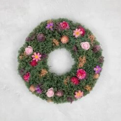 Northlight Thistle Mixed Floral Spring Wreath - 13" - Pink And Purple Green 13 Northlight Thistle Mixed Floral Spring Wreath - 13" - Pink And Purple Green -Northlight 472544628851936