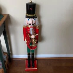 Northlight 36" Red And Green Christmas Nutcracker Soldier With Horn -Northlight 472544648774880