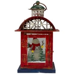 Northlight Red, White And Gray Snowman "WELCOME" Christmas Lantern 9.75" 13 Northlight Red, White And Gray Snowman "WELCOME" Christmas Lantern 9.75" -Northlight 472544681280736