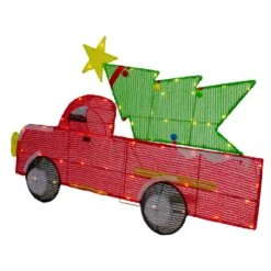 Northlight 36" LED Lighted Red Truck With Christmas Tree Outdoor Decoration -Northlight 472544834569440