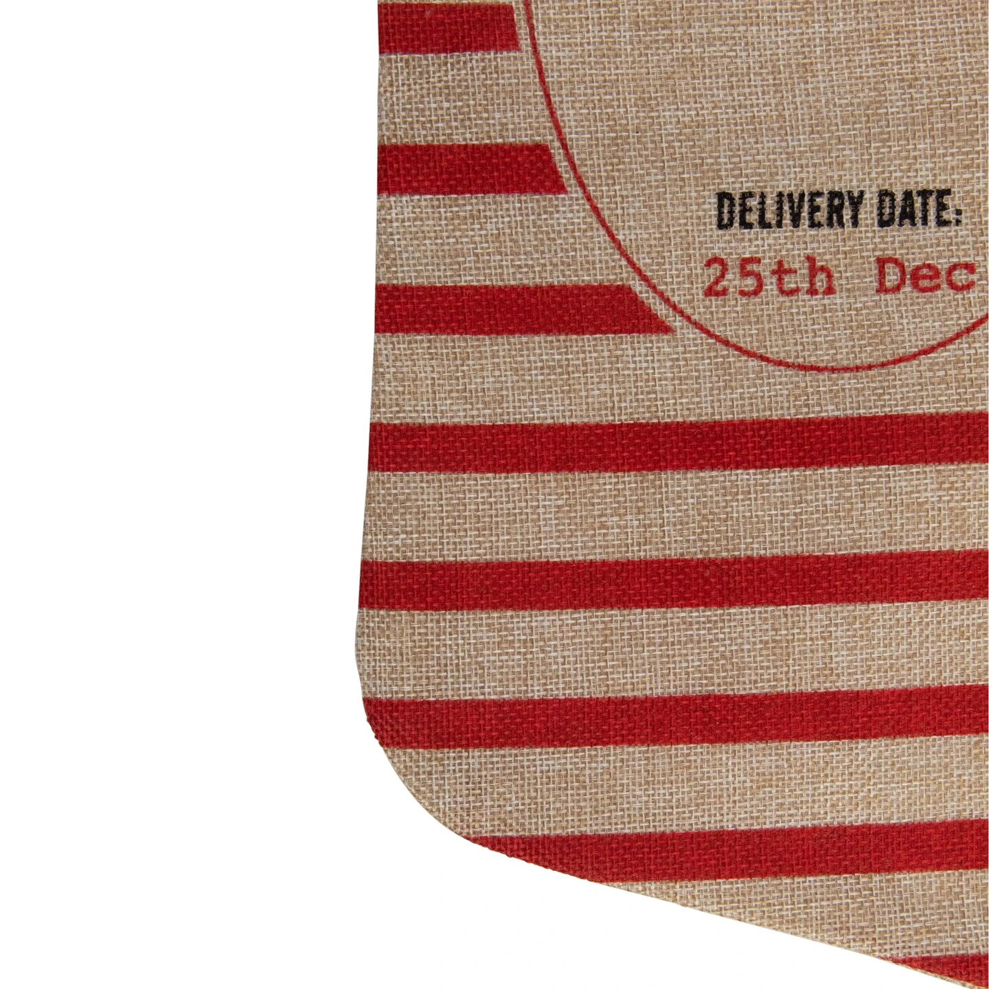Northlight 19" Beige And Red Striped "Christmas Delivery" Stocking With Loop 7 Northlight 19" Beige And Red Striped "Christmas Delivery" Stocking With Loop - Image 5