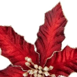Northlight 8" Glittered Burgundy Velvet Poinsettia Floral Christmas Pick Spray Red 13 Northlight 8" Glittered Burgundy Velvet Poinsettia Floral Christmas Pick Spray Red -Northlight 472545060865248