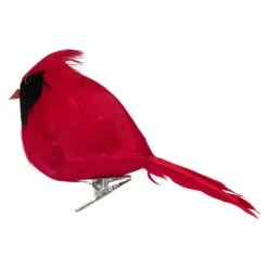 Northlight Cardinal Bird Clip-on Christmas Ornament - 5" - Red And Black -Northlight 472545163625696