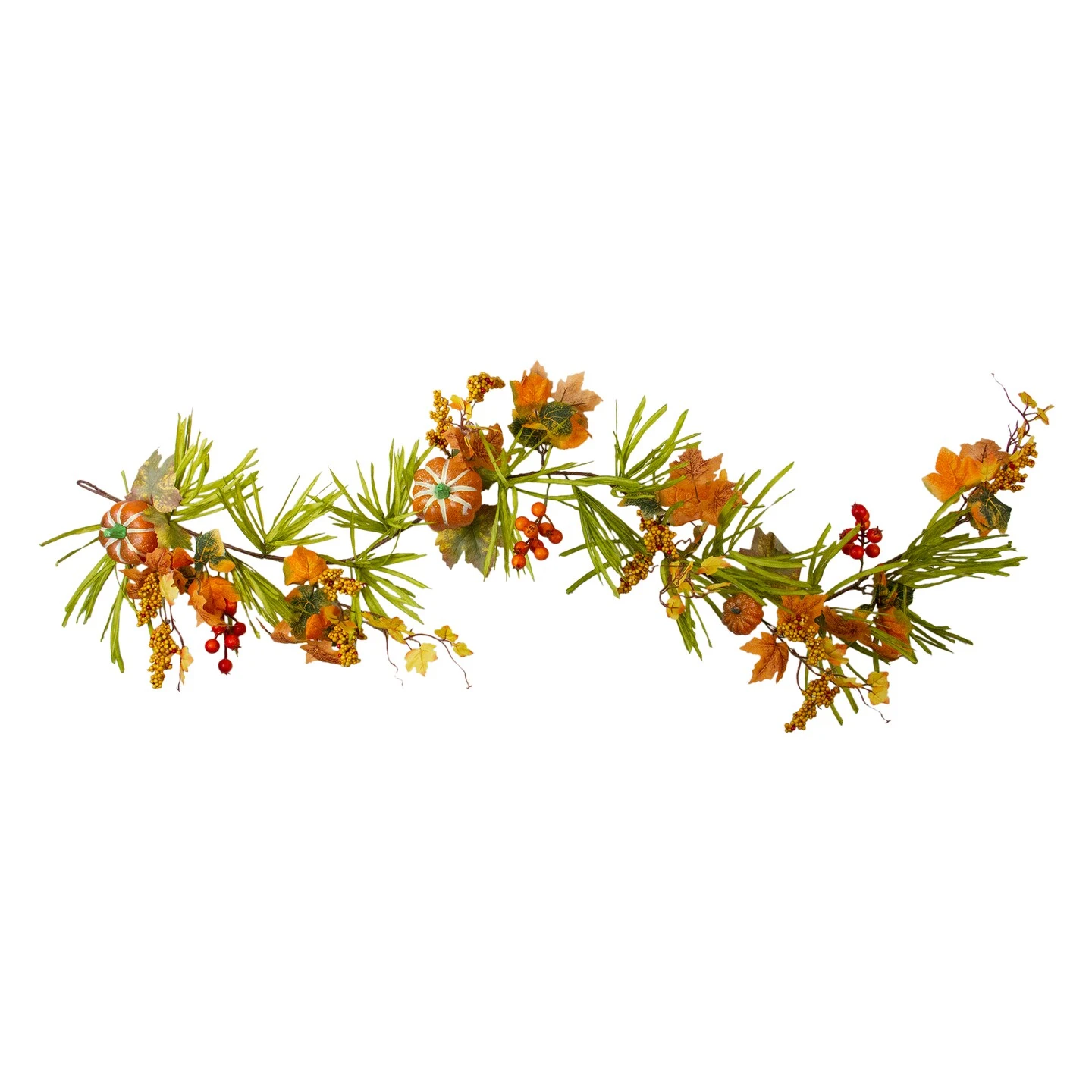 Northlight Mini Pumpkins And Berry Clusters Artificial Fall Harvest Garland - 5' X 10" - Green And Orange 4 Northlight Mini Pumpkins And Berry Clusters Artificial Fall Harvest Garland - 5' X 10" - Green And Orange - Image 2