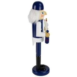 Northlight 14" Blue And White Wooden Hanukkah Nutcracker With Dreidel And Menorah -Northlight 472672537000928