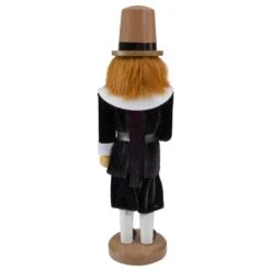 Northlight Pilgrim Man Wooden Fall Harvest Thanksgiving Nutcracker Decoration- 14" Brown -Northlight 472672633469920
