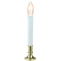 Northlight Single Light Window Candle With Timer Sensor - 9" - White -Northlight 472672704773088