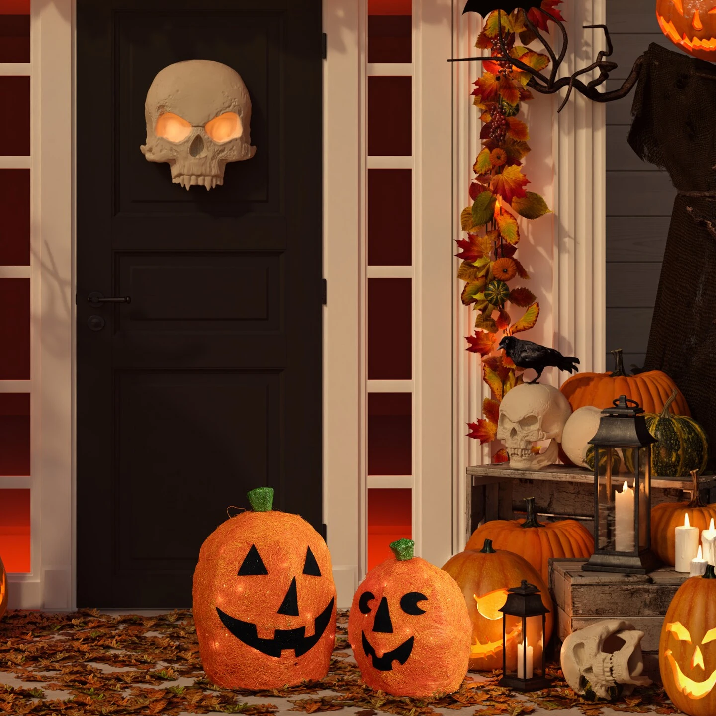 Northlight Lighted Sisal Jack O' Lanterns Outdoor Halloween Decorations - 16" - Set Of 2 Orange 5 Northlight Lighted Sisal Jack O' Lanterns Outdoor Halloween Decorations - 16" - Set Of 2 Orange - Image 3