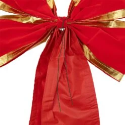 Northlight 18" X 30" Red 4-Loop Velveteen Christmas Bow With Gold Trim 16 Northlight 18" X 30" Red 4-Loop Velveteen Christmas Bow With Gold Trim -Northlight 477431587967024