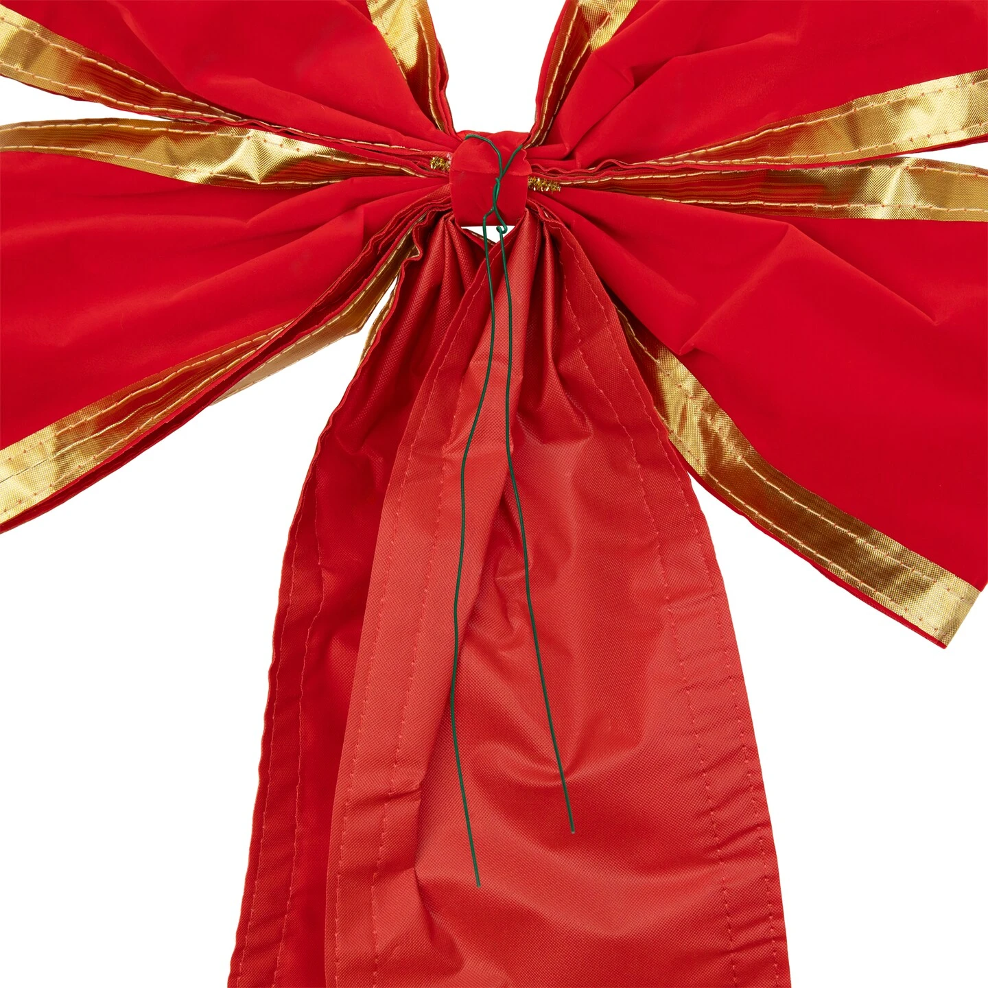 Northlight 18" X 30" Red 4-Loop Velveteen Christmas Bow With Gold Trim 9 Northlight 18" X 30" Red 4-Loop Velveteen Christmas Bow With Gold Trim - Image 7