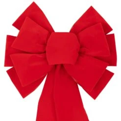 Northlight 14" X 34" Red 11-Loop Velveteen Christmas Bow Decoration -Northlight 477432124837936