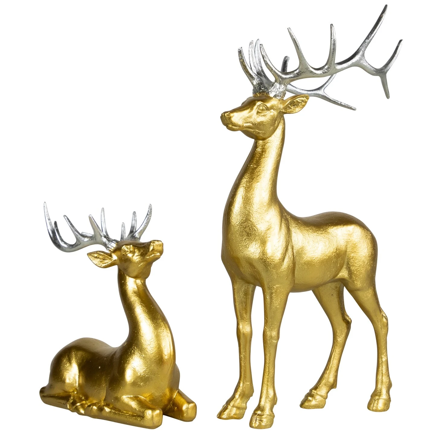 Northlight Standing And Sitting Reindeer Christmas Figures - Gold - Set Of 2 8 Northlight Standing And Sitting Reindeer Christmas Figures - Gold - Set Of 2 - Image 6