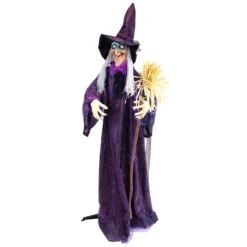Northlight LED Lighted And Animated Witch Halloween Decoration - 5.5' Purple -Northlight 487830401412016