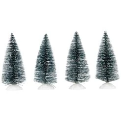 Northlight Frosted Mini Bottle Brush Pine Christmas Village Trees - 3" - Set Of 4 Green 12 Northlight Frosted Mini Bottle Brush Pine Christmas Village Trees - 3" - Set Of 4 Green -Northlight 489737161789488