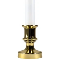 Northlight Flickering LED Window Candle With Timer - 8.5" - White And Brass 16 Northlight Flickering LED Window Candle With Timer - 8.5" - White And Brass -Northlight 497336593545680