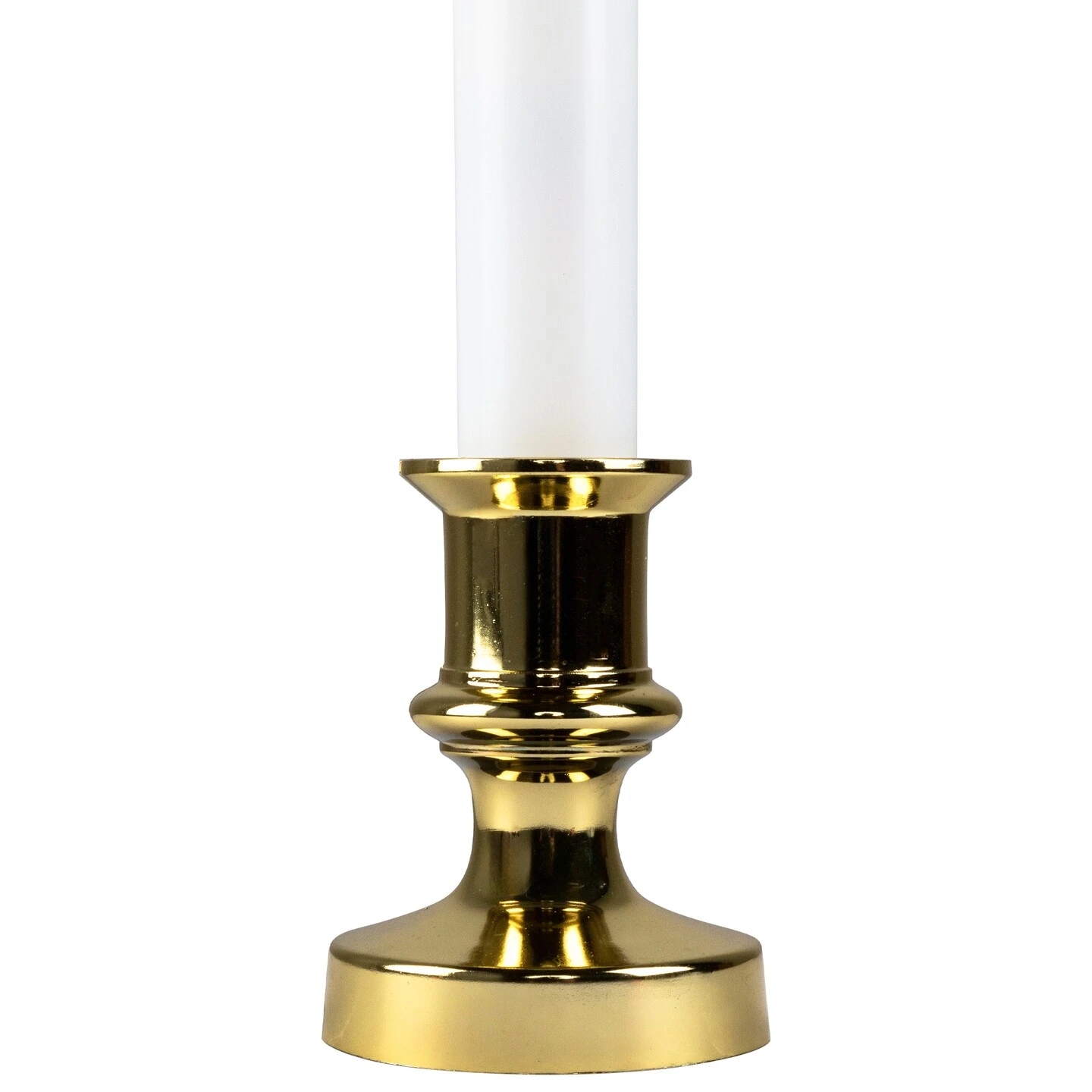Northlight Flickering LED Window Candle With Timer - 8.5" - White And Brass 9 Northlight Flickering LED Window Candle With Timer - 8.5" - White And Brass - Image 7