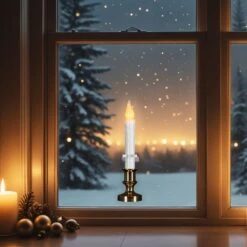 Northlight LED Flickering Window Candles With Timer - 8.5" - White - Set Of 3 -Northlight 497337881850320