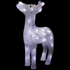 Northlight LED Lighted Commercial Grade Acrylic Reindeer Outdoor Christmas Decoration - 15" - Pure White Lights Clear