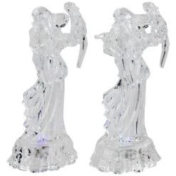 Northlight LED Lighted Color Changing Angel Acrylic Christmas Decorations - 9" - Set Of 2 Clear 14 Northlight LED Lighted Color Changing Angel Acrylic Christmas Decorations - 9" - Set Of 2 Clear -Northlight 499039787263200