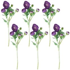 Northlight Real Touch™ Purple Ranunculus Artificial Floral Sprays, Set Of 6 - 21" -Northlight 500808237834912 2