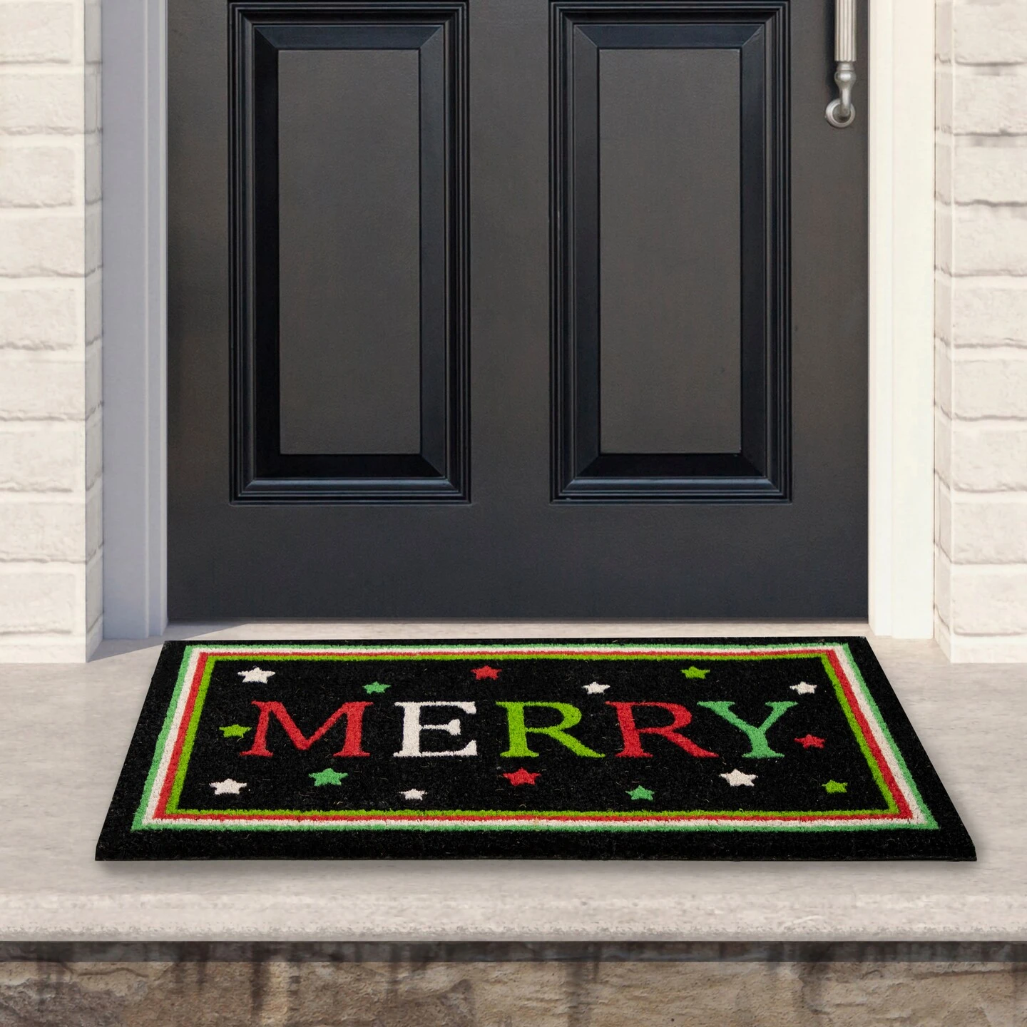 Northlight Black Coir "Merry" Christmas Doormat 18" X 30" 5 Northlight Black Coir "Merry" Christmas Doormat 18" X 30" - Image 3