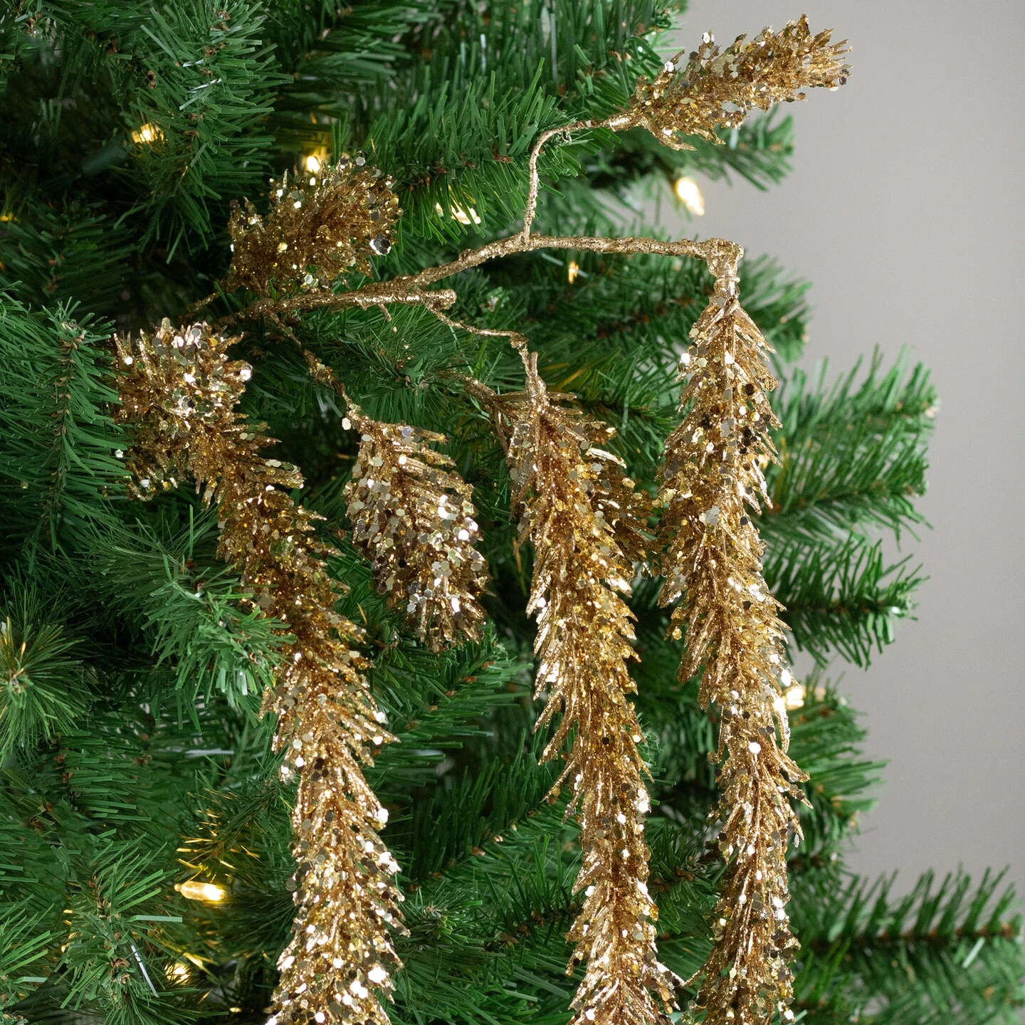 Northlight 52" Gold Glittered Pine Hanging Artificial Christmas Spray 5 Northlight 52" Gold Glittered Pine Hanging Artificial Christmas Spray - Image 3