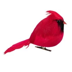 Northlight Cardinal Bird Clip-on Christmas Ornament - 5" - Red And Black -Northlight 500808451220128 2