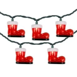 Northlight Santa's Boots Christmas Light Set - Clear - 7.5' Green Wire - 10ct Red 12 Northlight Santa's Boots Christmas Light Set - Clear - 7.5' Green Wire - 10ct Red -Northlight 500808469570208
