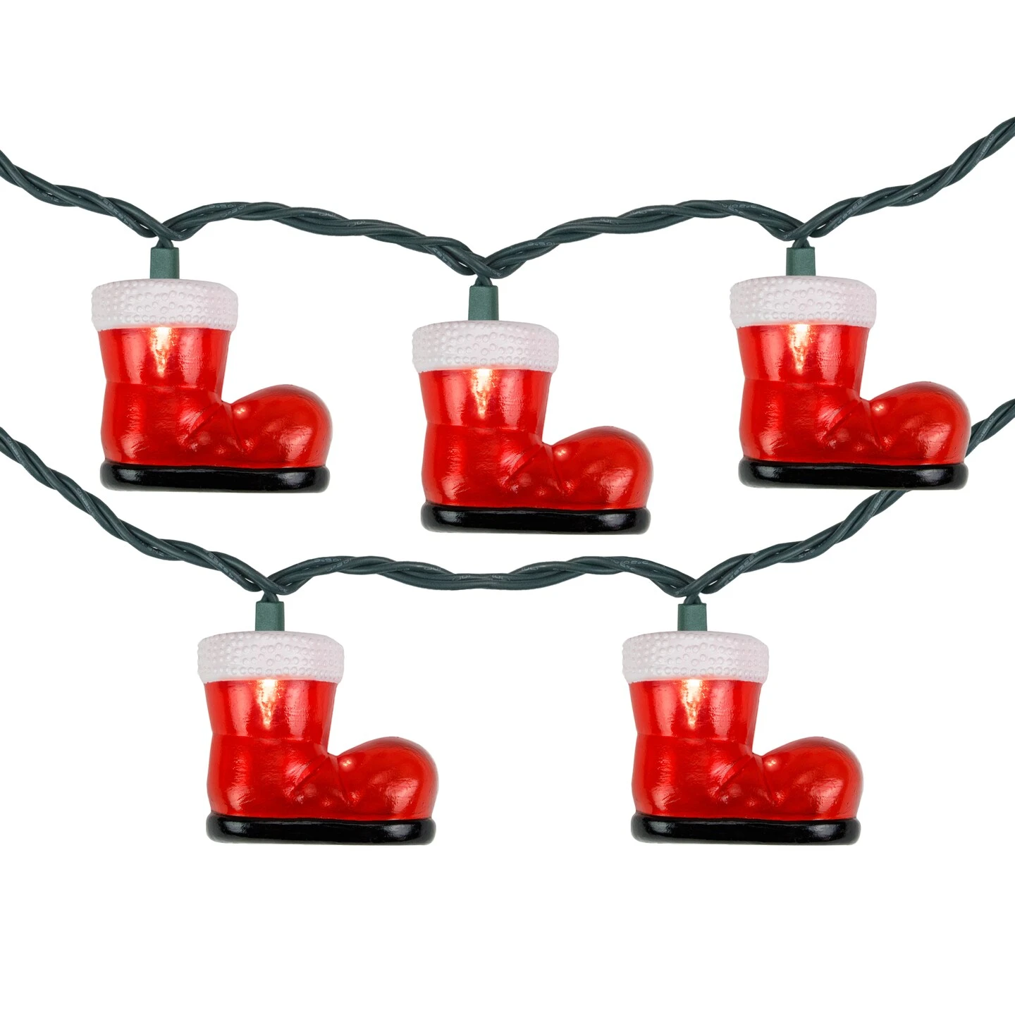 Northlight Santa's Boots Christmas Light Set - Clear - 7.5' Green Wire - 10ct Red 5 Northlight Santa's Boots Christmas Light Set - Clear - 7.5' Green Wire - 10ct Red - Image 3
