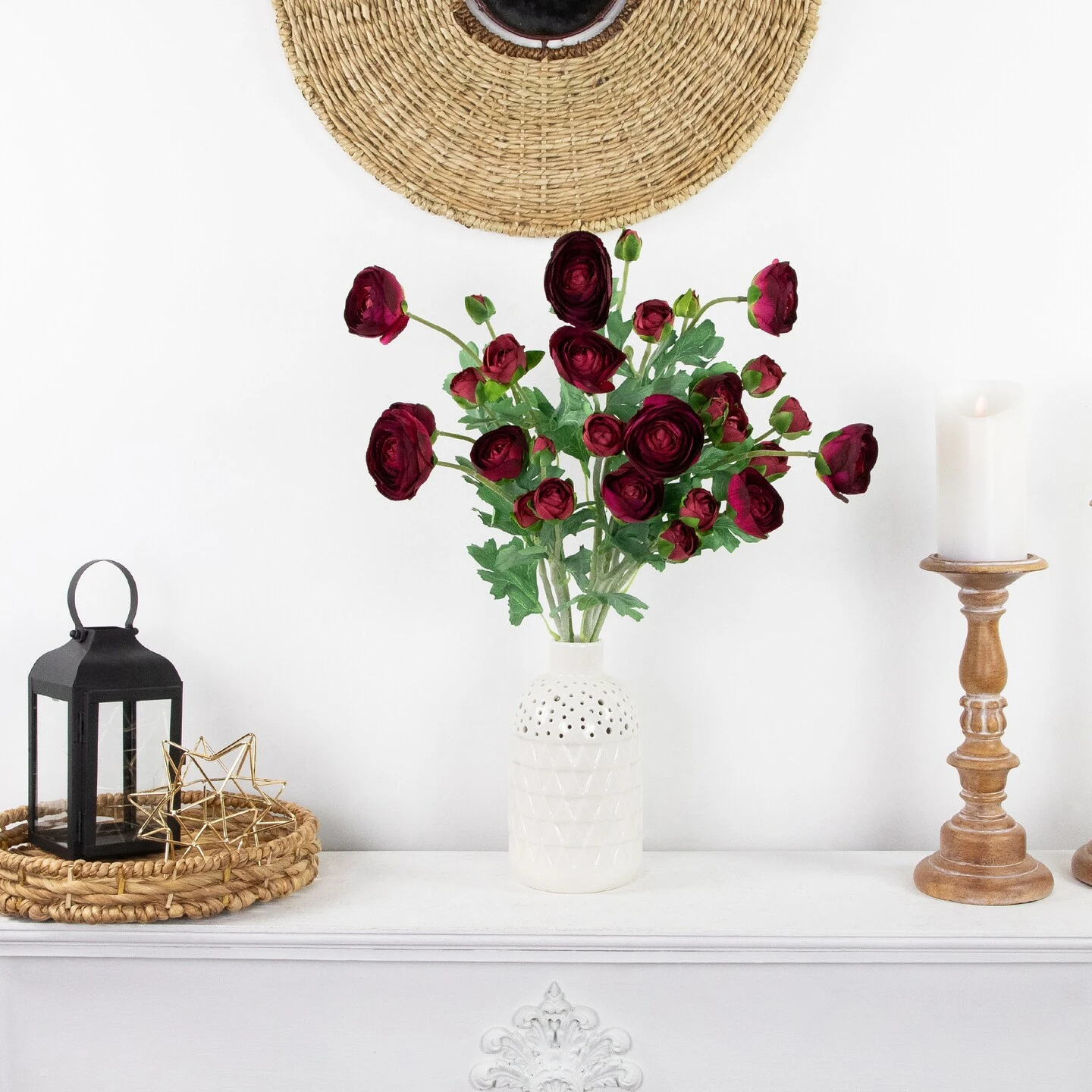 Northlight Real Touch™ Red Ranunculus Artificial Floral Sprays, Set Of 6 - 21" 5 Northlight Real Touch™ Red Ranunculus Artificial Floral Sprays, Set Of 6 - 21" - Image 3