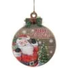 Northlight 15" B/O Lighted Ball Ornament With Santa Claus Wooden Christmas Wall Sign Brown -Northlight 500808865931936