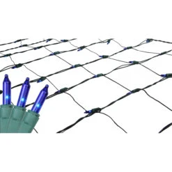 Northlight Mini Net Style Incandescent Christmas Lights - 2' X 8' - Blue - Green Wire -Northlight 500808913642144