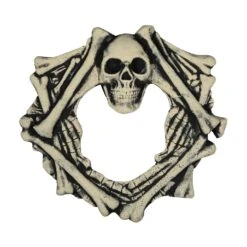Northlight Skull Head And Bones Halloween Wreath - 18" - Unlit Black