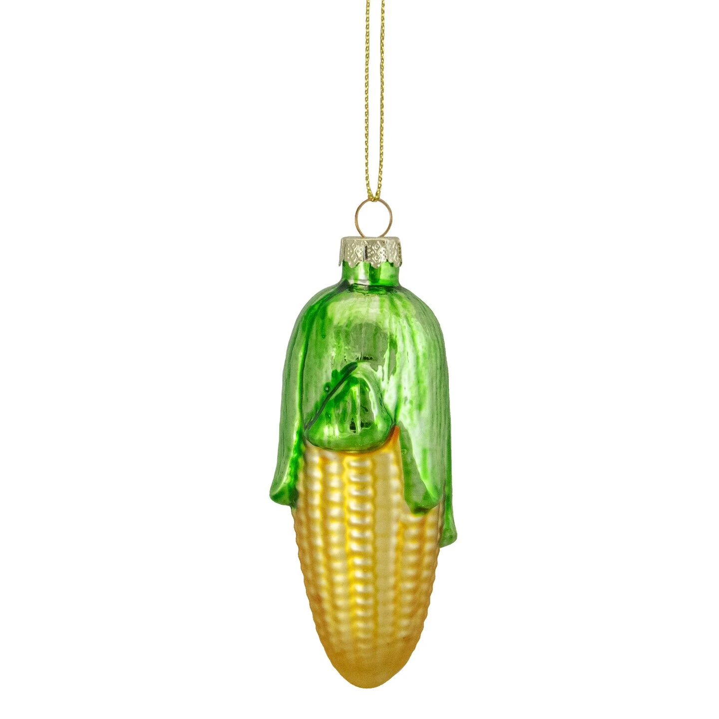 Northlight 4" Yellow And Green Corn On The Cob Glass Christmas Ornament 3 Northlight 4" Yellow And Green Corn On The Cob Glass Christmas Ornament