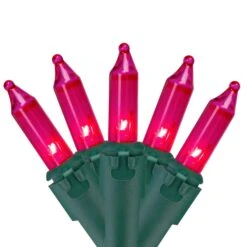 Northlight Mini Incandescent Christmas Lights - Pink - 10' Green Wire - 50ct -Northlight 500809265963680
