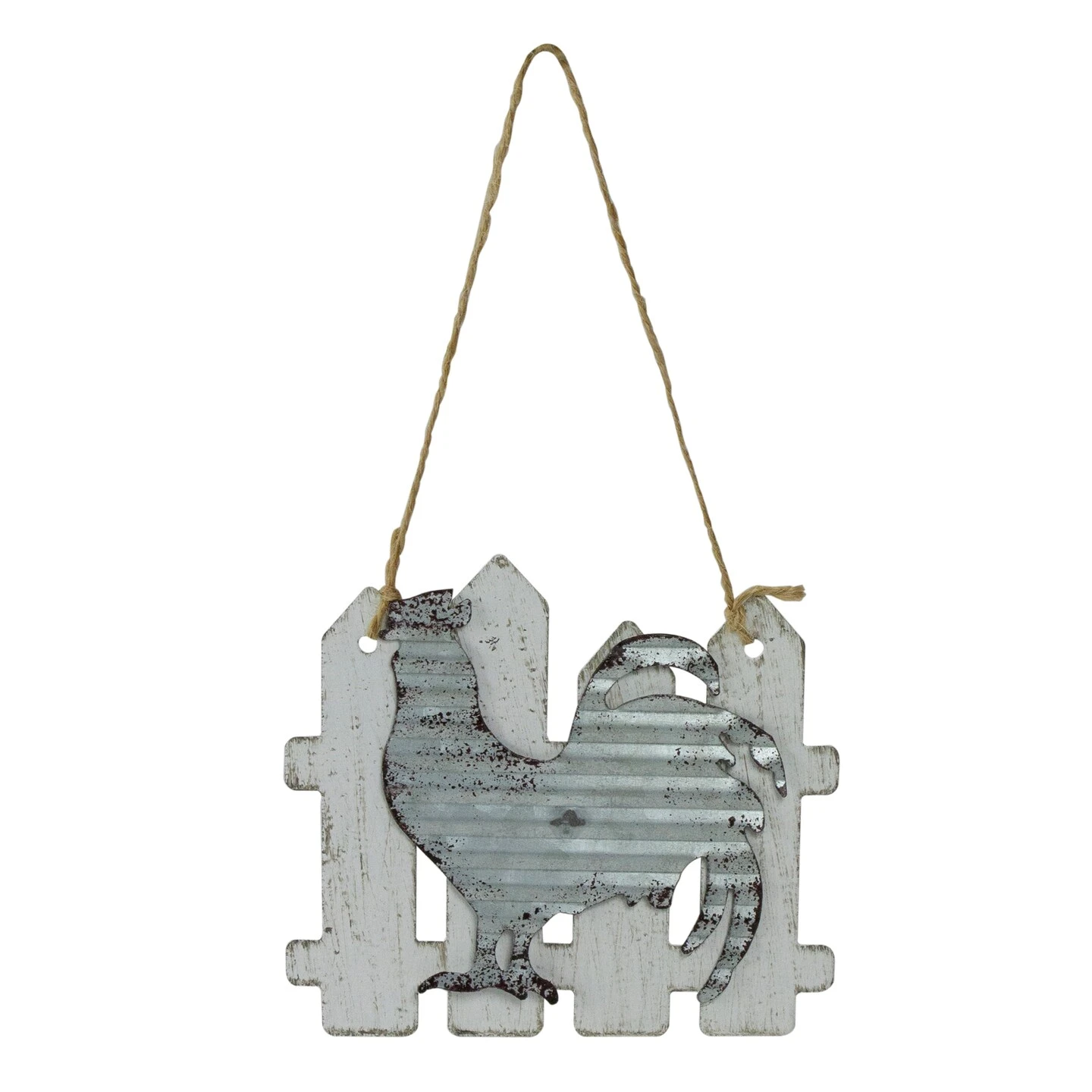 Northlight 4" Country Rustic Rooster And White Picket Fence Christmas Ornament 5 Northlight 4" Country Rustic Rooster And White Picket Fence Christmas Ornament - Image 3