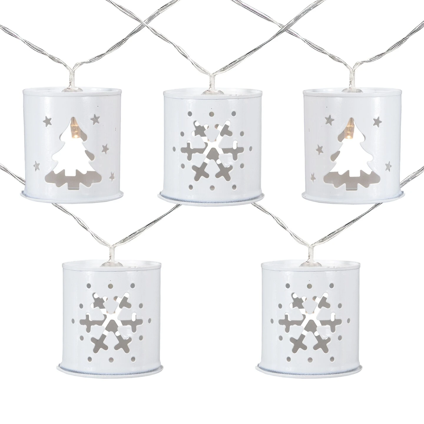 Northlight LED Mini Metal Lanterns Christmas Light Set - 6.25' Clear Wire - 10ct White 5 Northlight LED Mini Metal Lanterns Christmas Light Set - 6.25' Clear Wire - 10ct White - Image 3