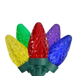 Northlight LED C7 Faceted Christmas Lights - Multi-Color - 20.25' Green Wire - 50ct -Northlight 500809910313632 2