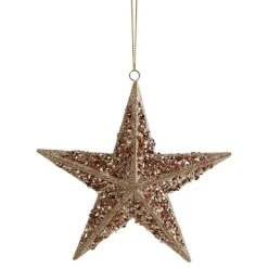 Northlight Star Shaped Glitter Sequin Christmas Ornament - 5.5" - Rose Gold -Northlight 500809922896544