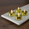 Northlight LED Lighted Flameless Flickering Tea Light Candles - Metallic Gold - Set Of 4 -Northlight 500809924993696