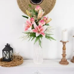 Northlight Real Touch™ Coral Pink Artificial Rose Floral Sprays, Set Of 6 - 35" 12 Northlight Real Touch™ Coral Pink Artificial Rose Floral Sprays, Set Of 6 - 35" -Northlight 500809982665376