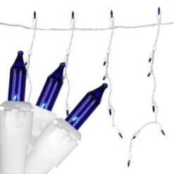 Northlight Mini Icicle Incandescent Christmas Lights - Blue - 5.75' White Wire - 100ct -Northlight 500810205487776