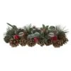 Northlight Glitter Pinecones And Red Berries Tealight Christmas Candle Holder - 15.25" -Northlight 500810264732320