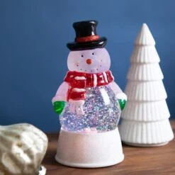 Northlight 7" LED Lighted Color Changing Snowman Christmas Glittering Snow Dome White -Northlight 504680964673952