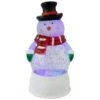 Northlight 7" LED Lighted Color Changing Snowman Christmas Glittering Snow Dome White