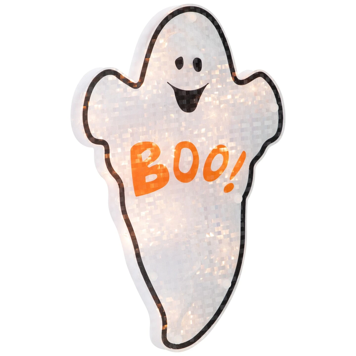 Northlight Lighted Holographic Boo Ghost Halloween Window Decoration - 12" Orange 8 Northlight Lighted Holographic Boo Ghost Halloween Window Decoration - 12" Orange - Image 6
